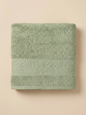 Linoa 450 Hudoo in sage green 100% cotton towel, studio product shot