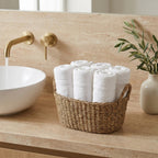 Linoa Hudoo 450 GSM quick-dry cotton towel in basket