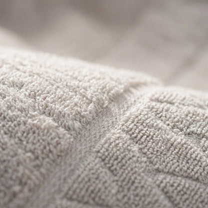 Linoa 450 Sakeena in grey 100% cotton towel, macro close-up of the cotton pile