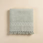 Linoa 450 Sakeena in sage green 100% cotton towel, studio product shot