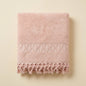 Linoa 450 Sakeena in blush pink 100% cotton towel, studio product shot