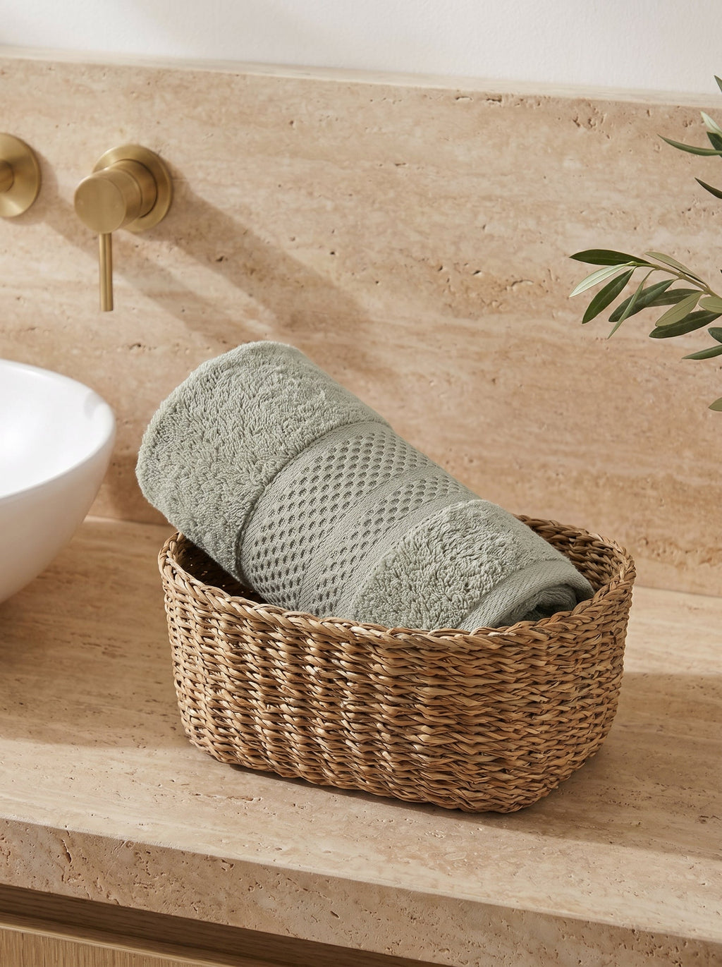 Naeem 550 face towel, Sage