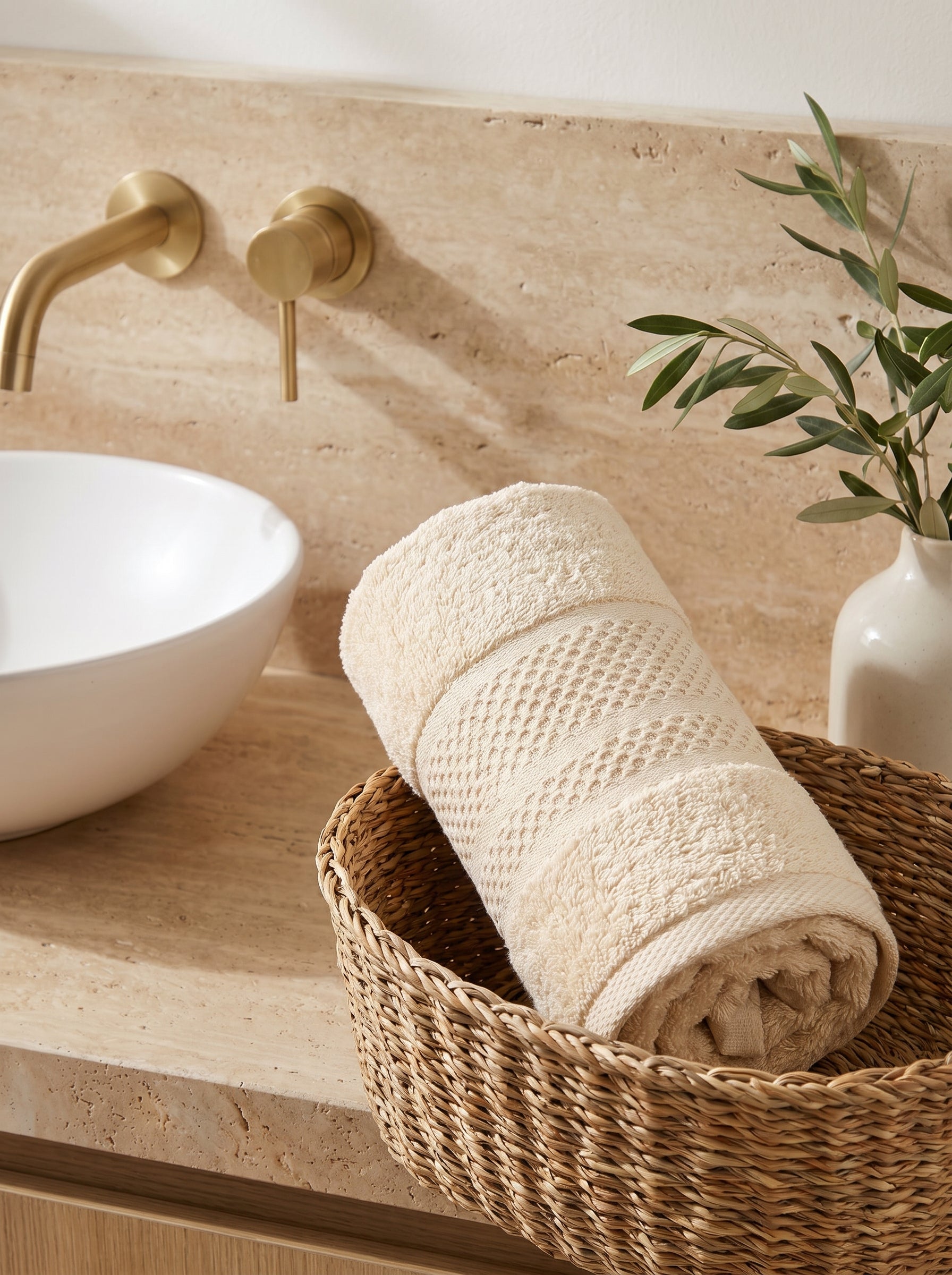 Naeem 550 face towel, Cream