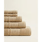 Linoa 650 Fakhm Luxe in mocha brown 100% cotton towel, neatly folded stack