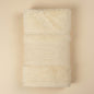 Linoa 650 Fakhm Luxe in off-white 100% cotton towel, studio product shot