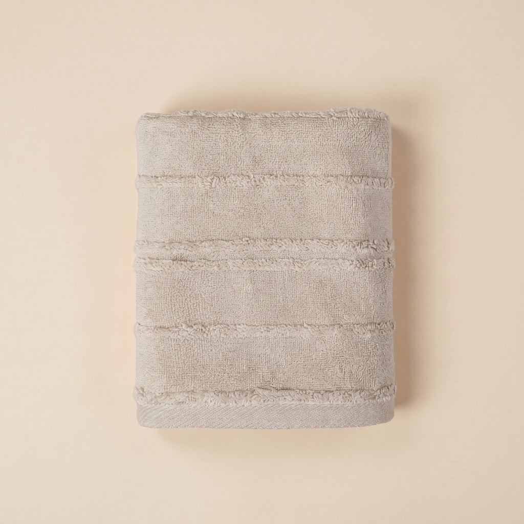 Linoa 650 Naem+ Spa in grey 100% cotton towel, studio product shot