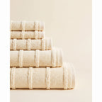 Linoa 650 Naem+ Spa in cream 100% cotton towel, neatly folded stack