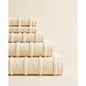 Linoa 650 Naem+ Spa in cream 100% cotton towel, neatly folded stack
