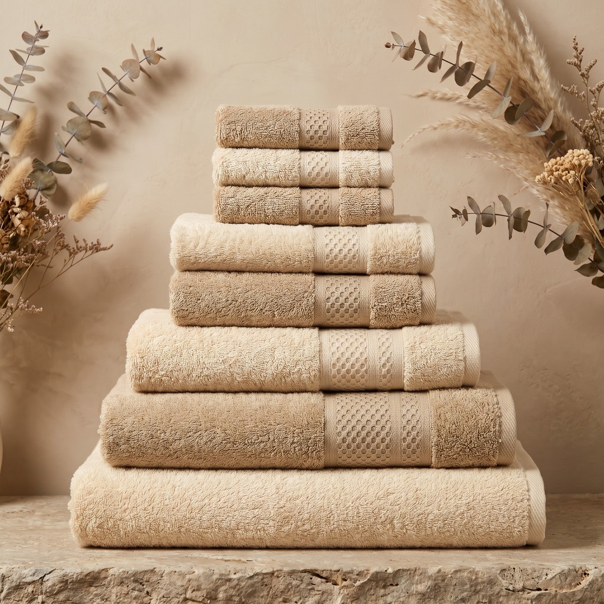 Linoa Family · Naeem in Cream & Sand — 9-piece two-tone stack