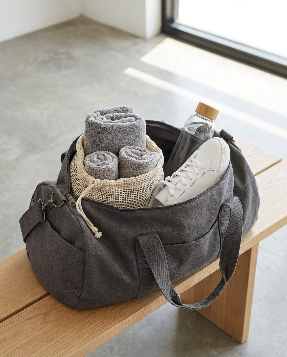 Linoa Gym Raha towel set — Grey — gym bag
