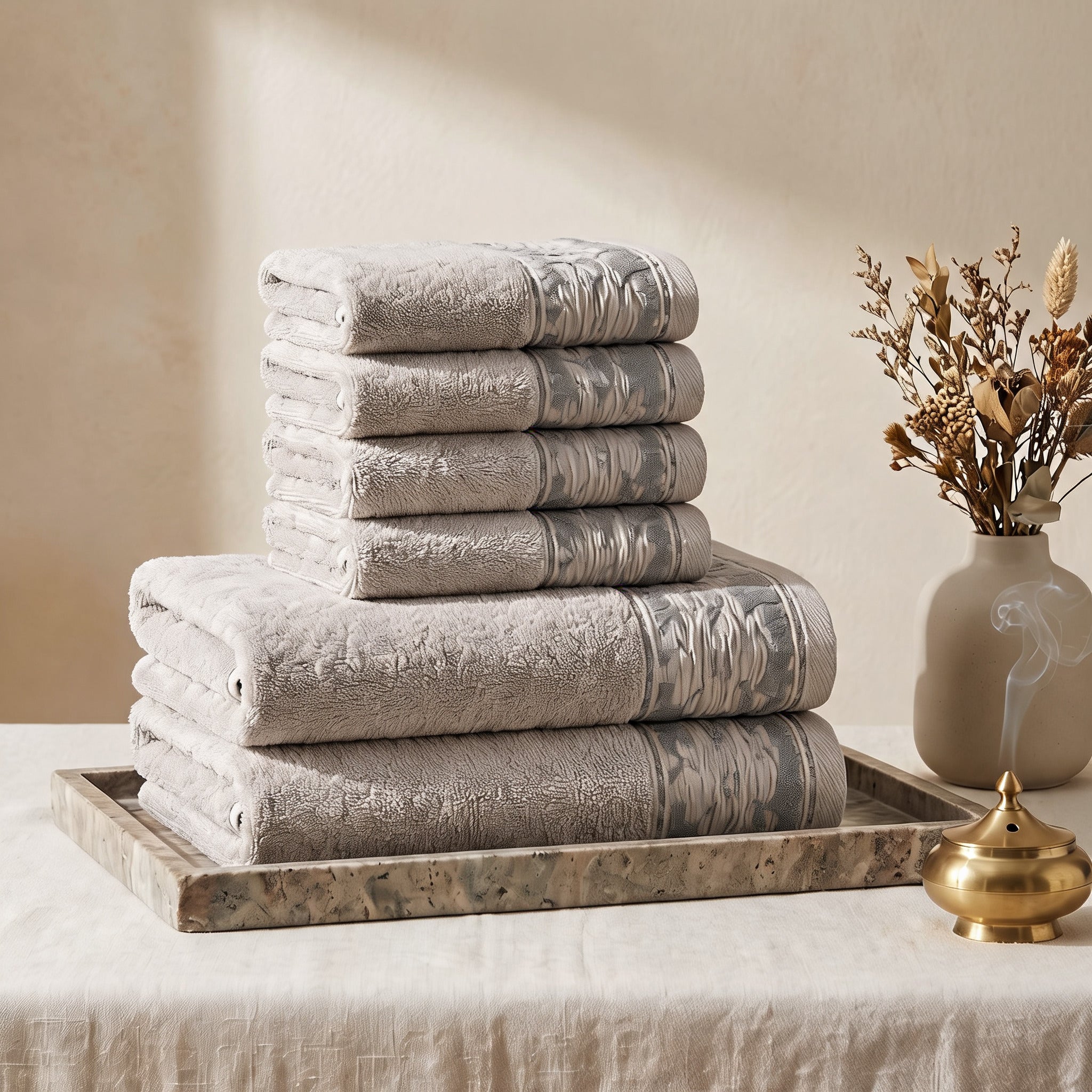 Linoa Majlis Sahb 650 GSM set — Grey
