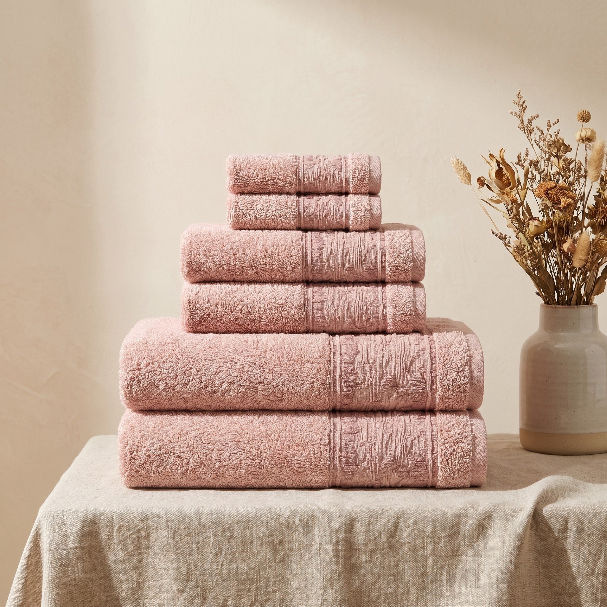 Linoa Signature Sahb towel set — Pink
