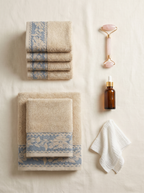 Linoa Spa Ritual — vanity scene (Sand), 2 hand + 4 face