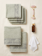 Linoa Spa Ritual — vanity scene (Sage), 2 hand + 4 face