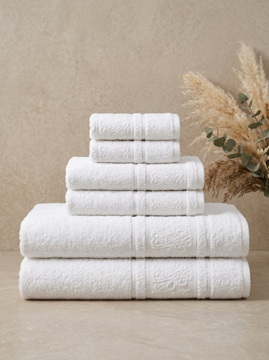 Linoa Signature Set · Hudoo 450 in White, 6-piece folded stack