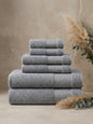 Linoa Everyday Set · Reesha 550 in Grey, 6-piece folded stack