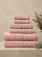 Linoa Everyday Set · Reesha 550 in Blush Pink, 6-piece folded stack
