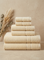Linoa Signature Set · Naem+ 650 in Cream, 6-piece folded stack