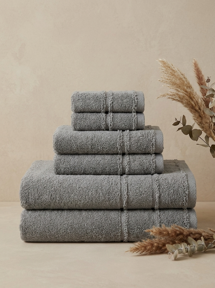 Linoa Signature Set · Naem+ 650 in Grey, 6-piece folded stack